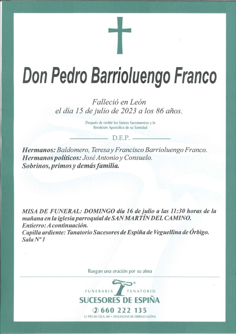 Lee más sobre el artículo PEDRO BARRIOLUENGO FRANCO