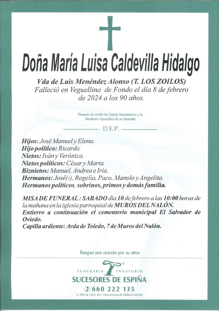 Lee más sobre el artículo Maria Luisa Caldevilla Hidalgo