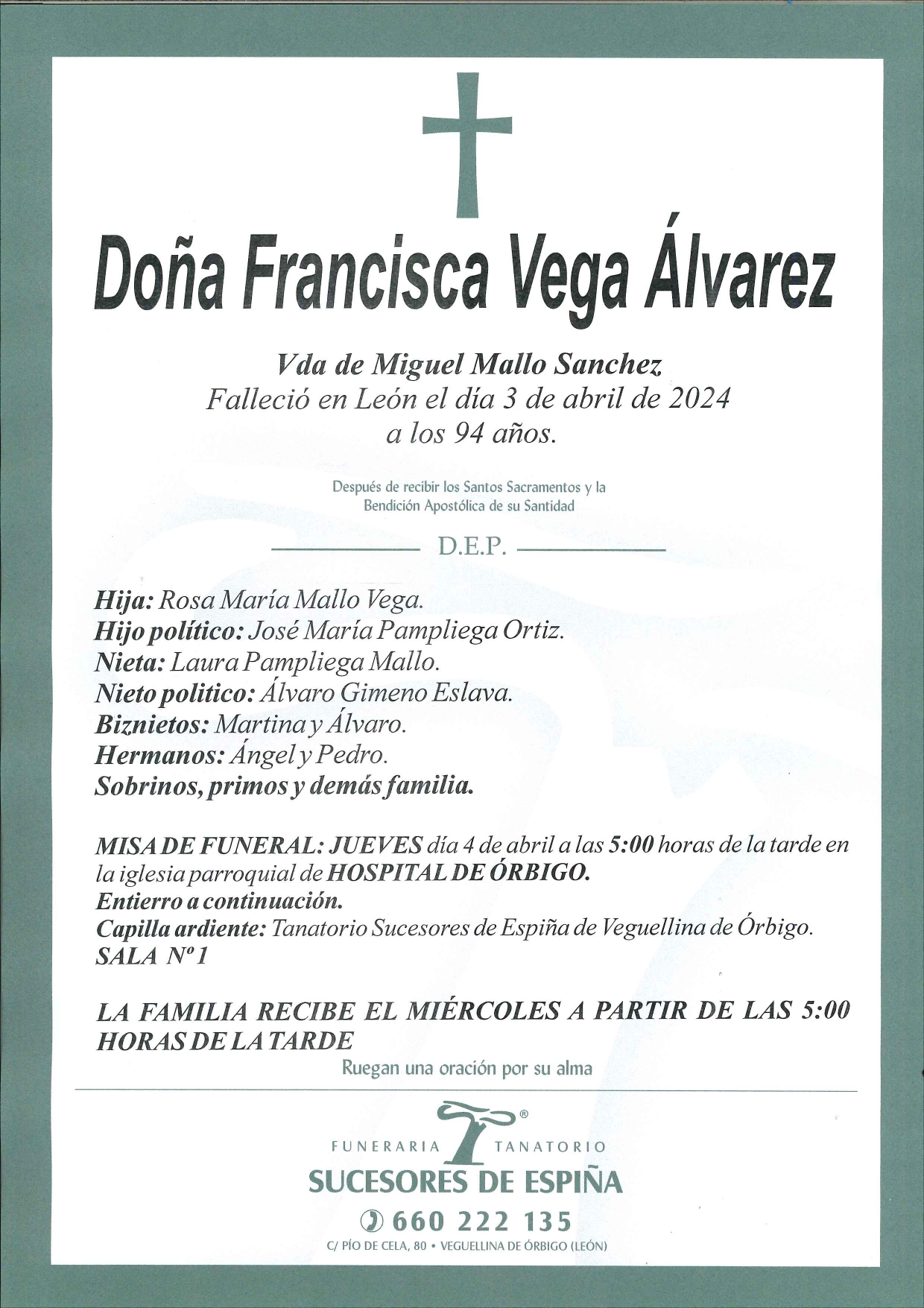 Lee más sobre el artículo Francisca Vega Álvarez