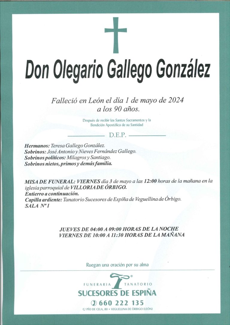 Lee más sobre el artículo Olegario Gallego González