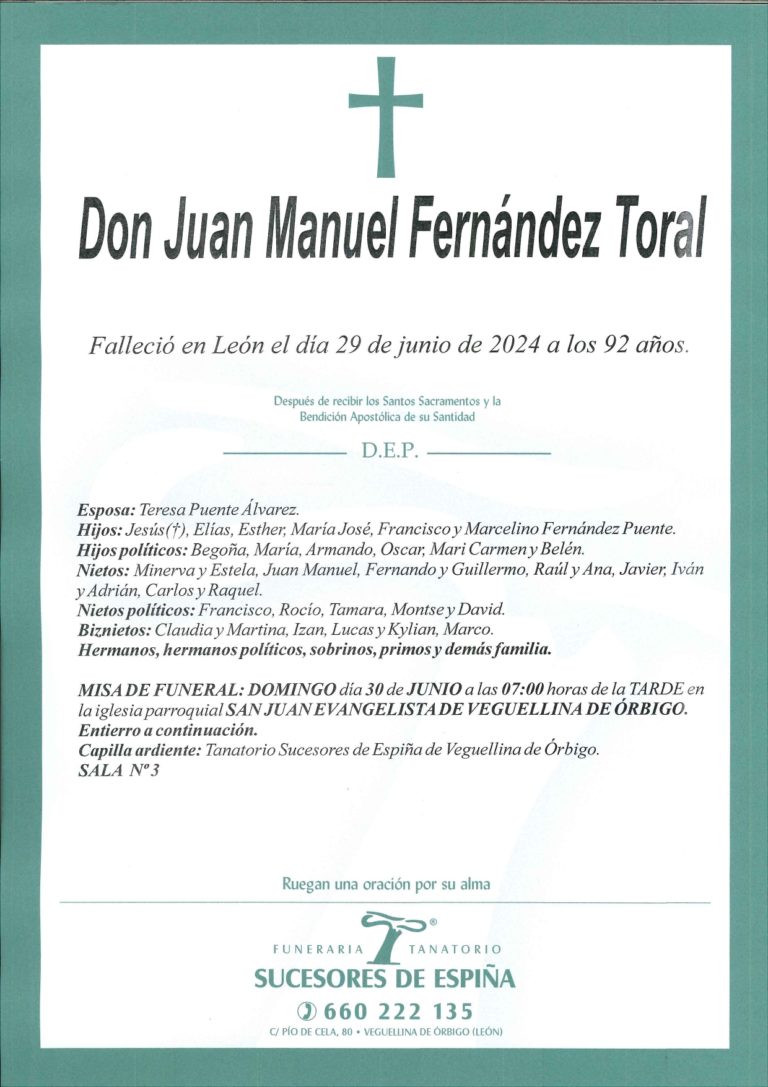 Lee más sobre el artículo Juan Manuel Fernandez Toral