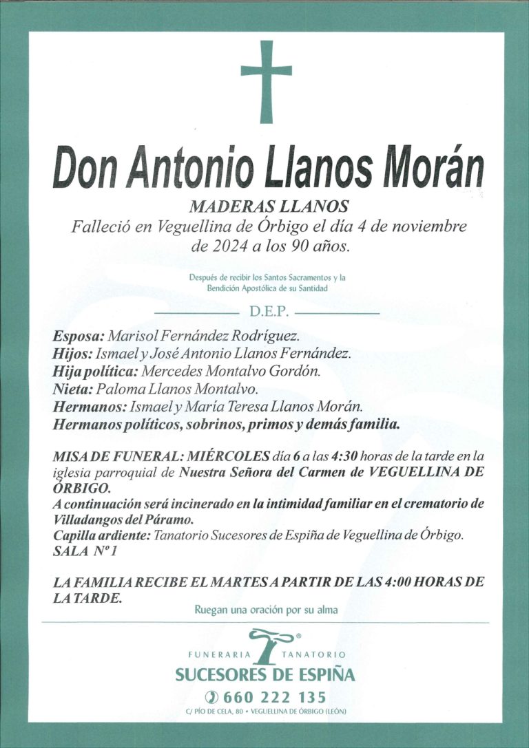 Lee más sobre el artículo Antonio Llanos Morán