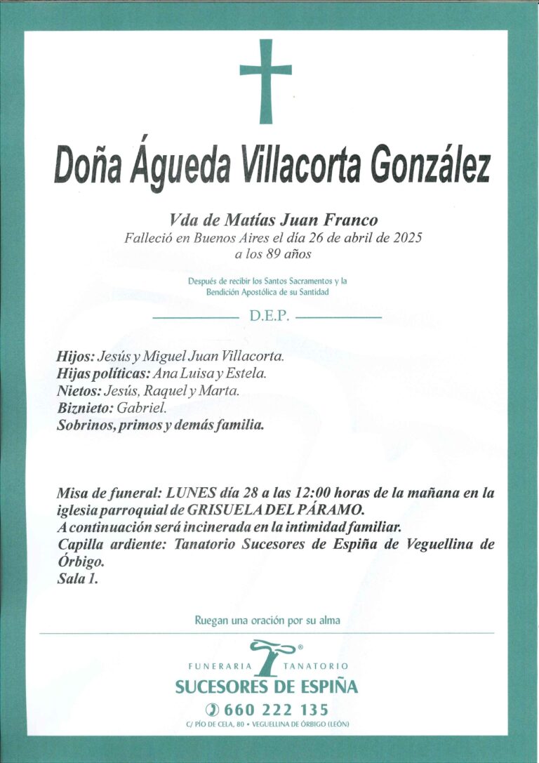 Lee más sobre el artículo ÁGUEDA VILLACORTA
