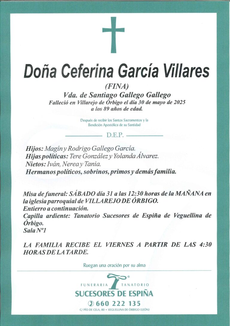 Lee más sobre el artículo Ceferina García Villares
