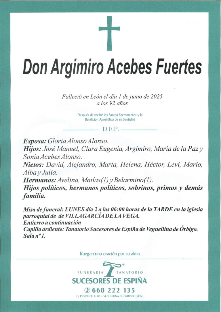 Lee más sobre el artículo ARGIMIRO ACEBS FUERTES