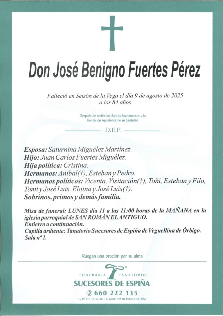 Lee más sobre el artículo José Benigno Fuertes Pérez
