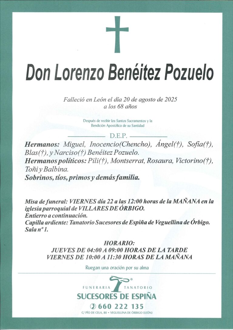 Lee más sobre el artículo Lorenzo Beneitez Pozuelo