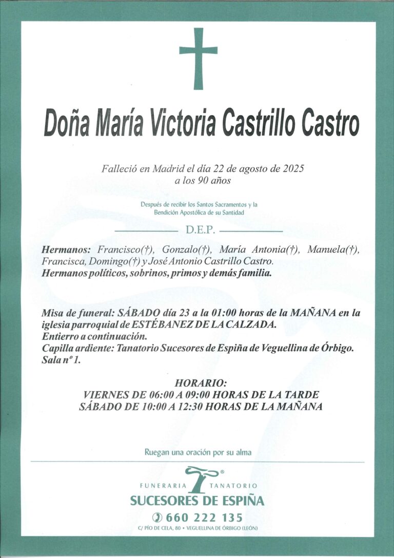 Lee más sobre el artículo Maria Victoria Castrillo Castro