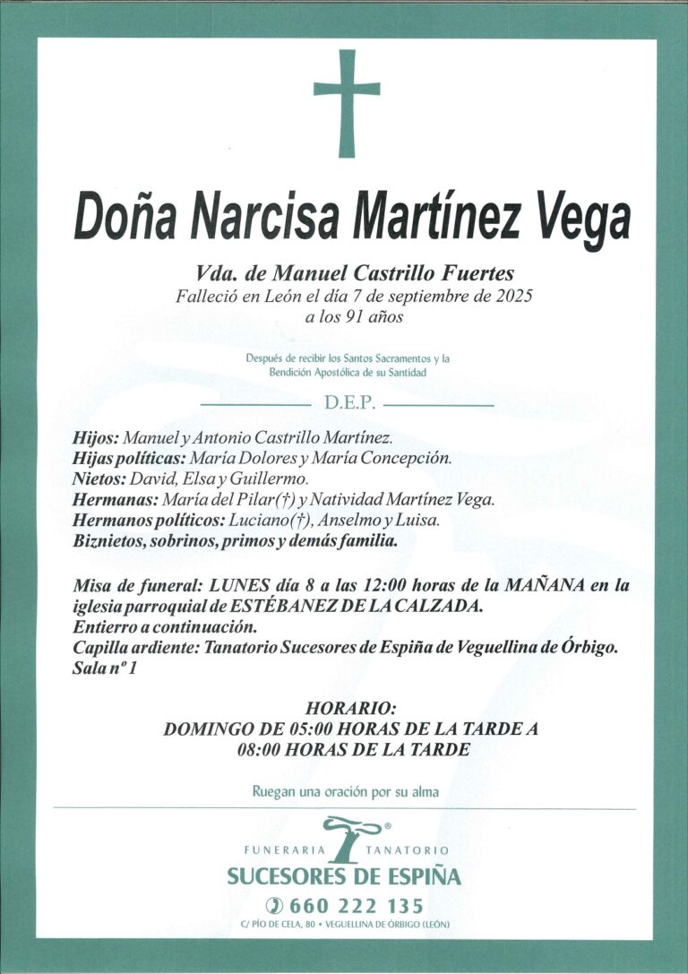 Lee más sobre el artículo NARCISA MARTÍNEZ VEGA