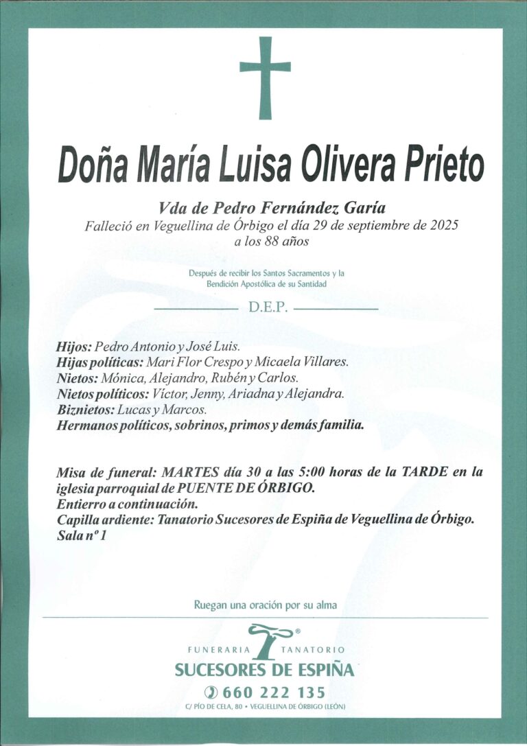 Lee más sobre el artículo MARÍA LUISA OLIVERA PRIETO