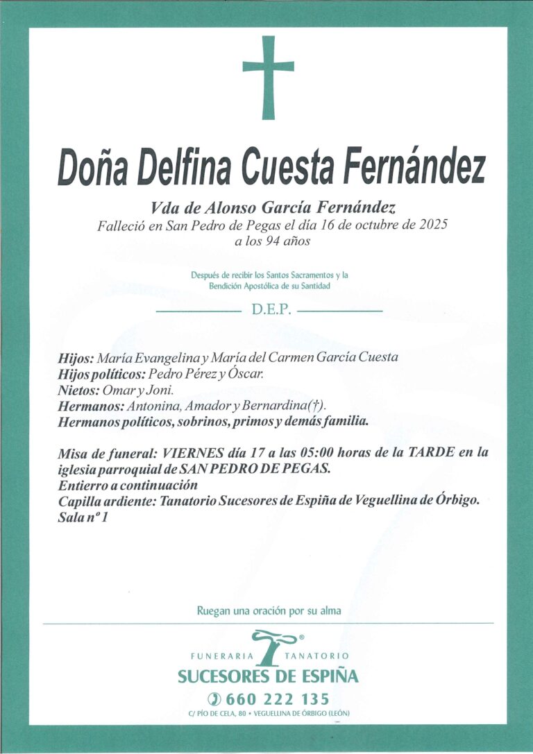 Lee más sobre el artículo Delfina Cuesta Fernandez
