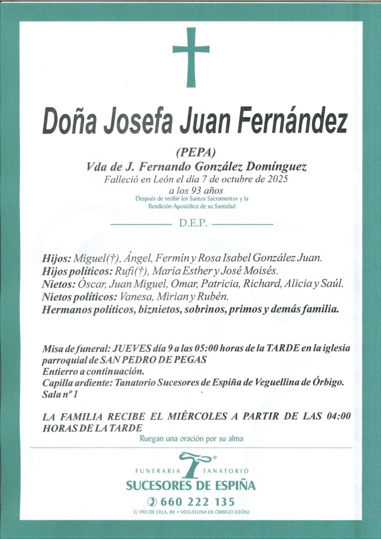 Lee más sobre el artículo Josefa Juan Fernandez