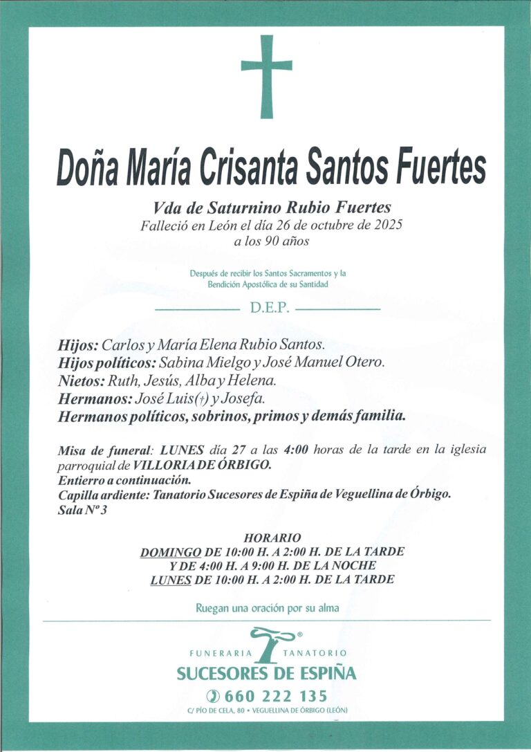 Lee más sobre el artículo MARÍA CRISANTA SANTOS