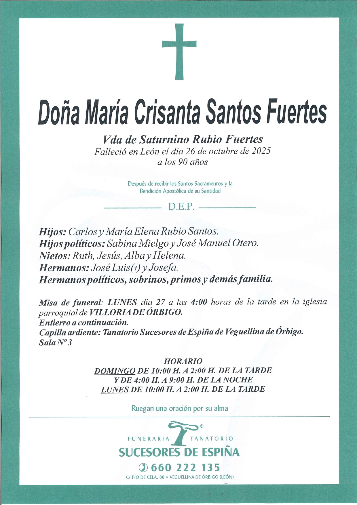 Lee más sobre el artículo MARÍA CRISANTA SANTOS