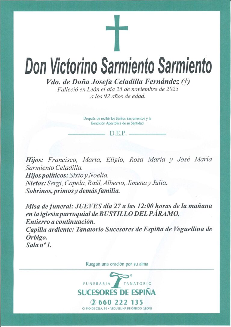 Lee más sobre el artículo Victorino Sarmiento Sarmiento