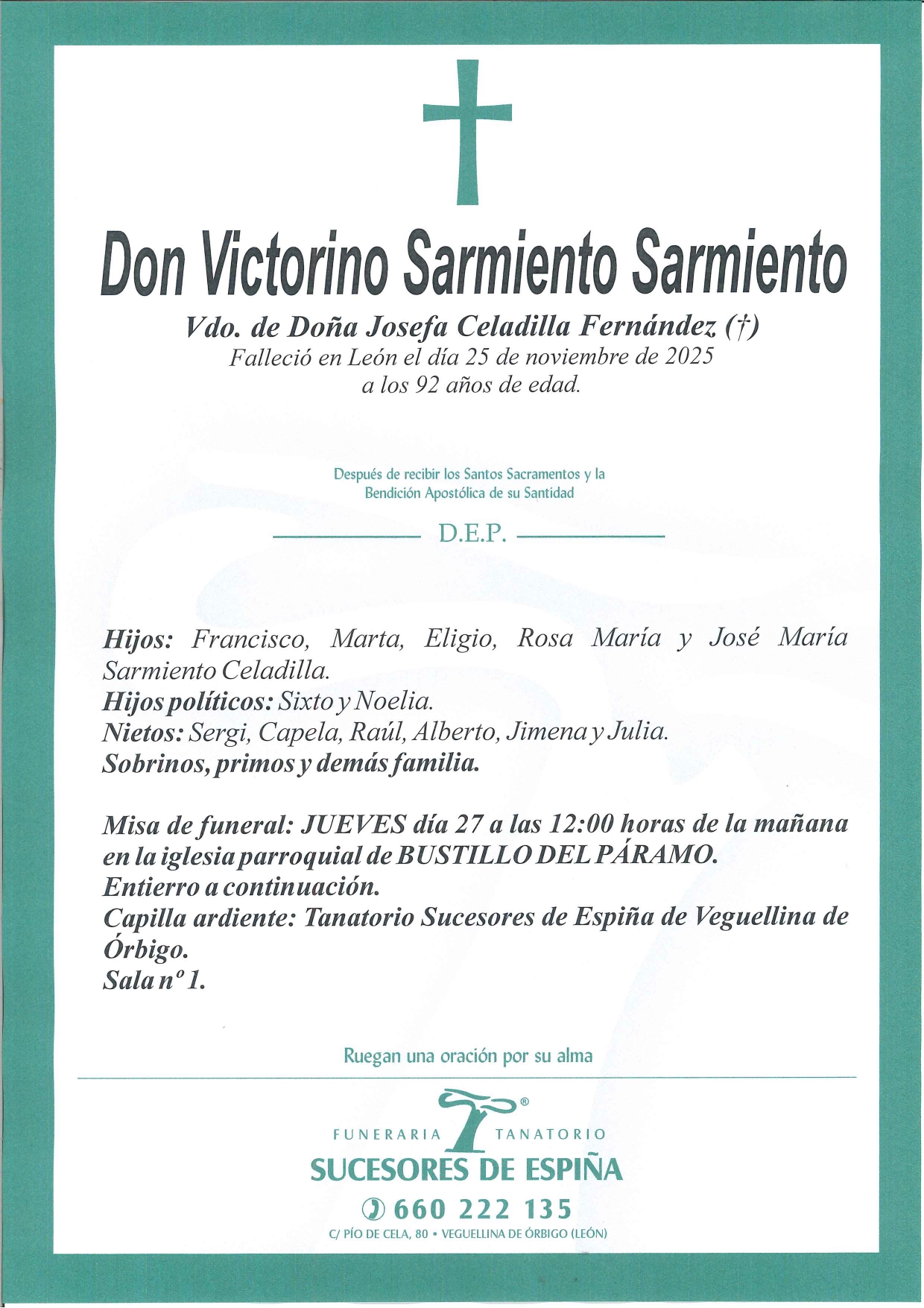 Lee más sobre el artículo Victorino Sarmiento Sarmiento