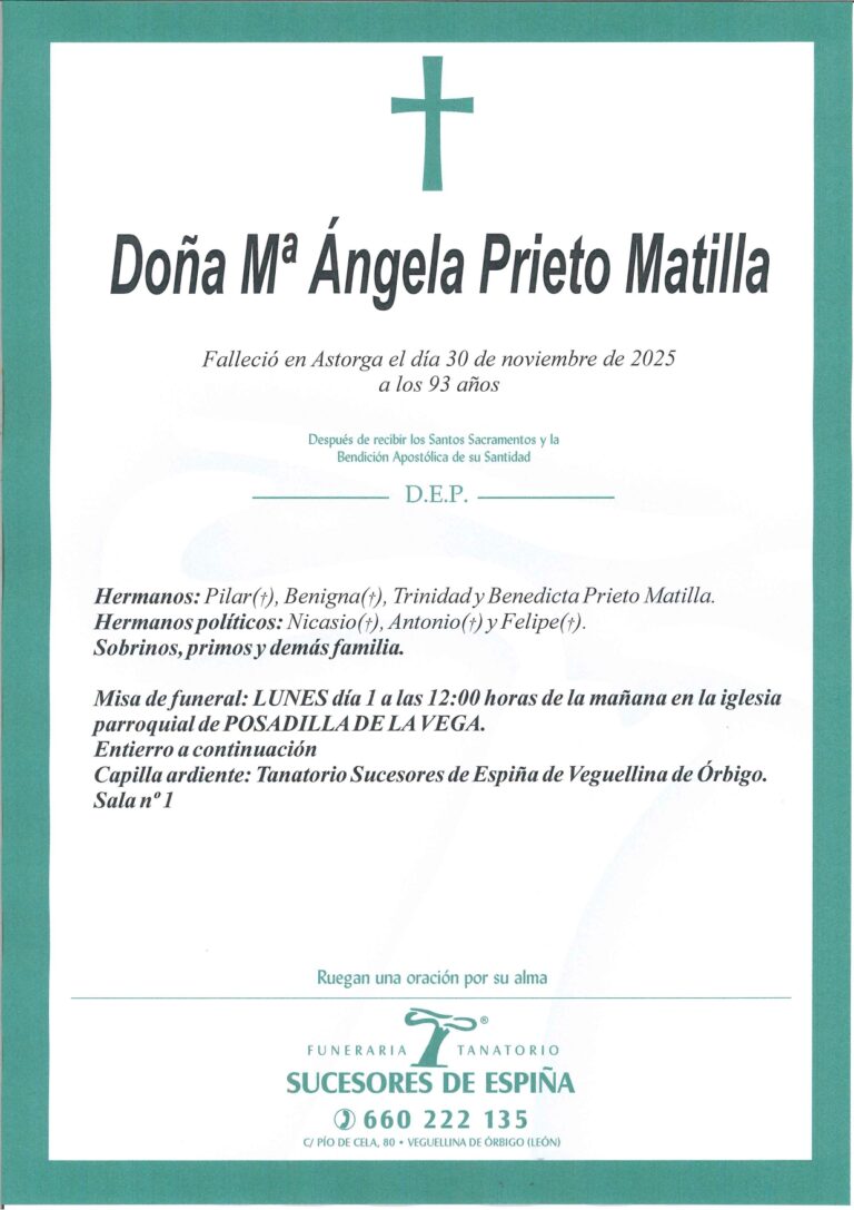 Lee más sobre el artículo MARÍA ÁNGELA PRIETO MATILLA