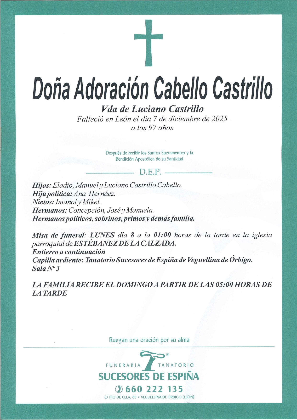 Lee más sobre el artículo ADORACIÓN CABELLO