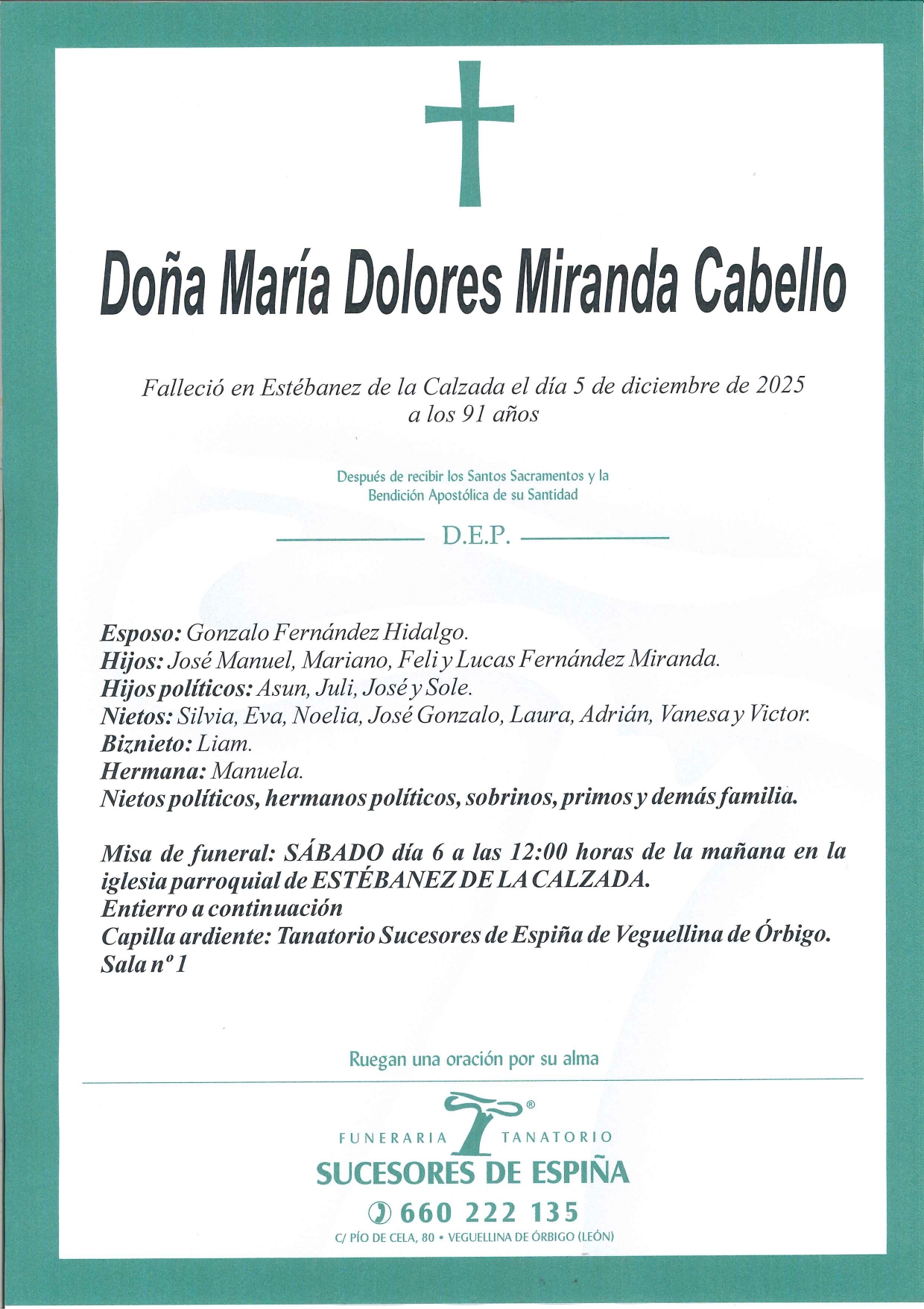 Lee más sobre el artículo NARÍA DOLORES MIRANDA CABELLO