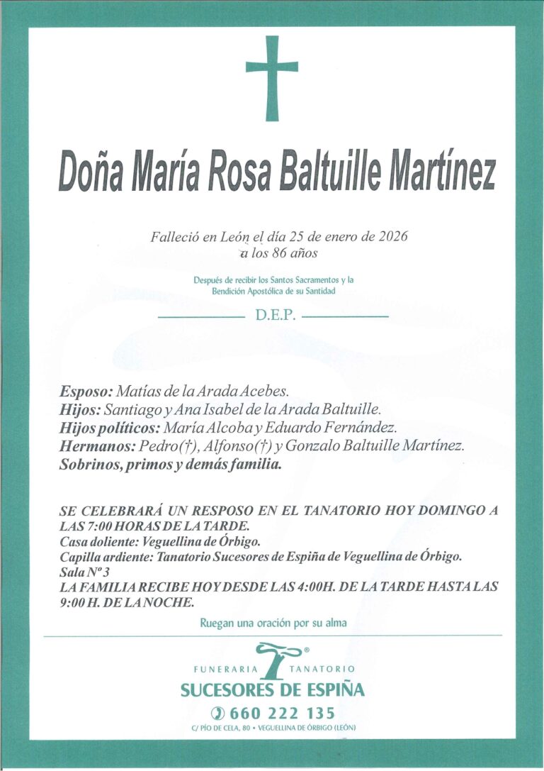 Lee más sobre el artículo María Rosa Baltuille Martínez