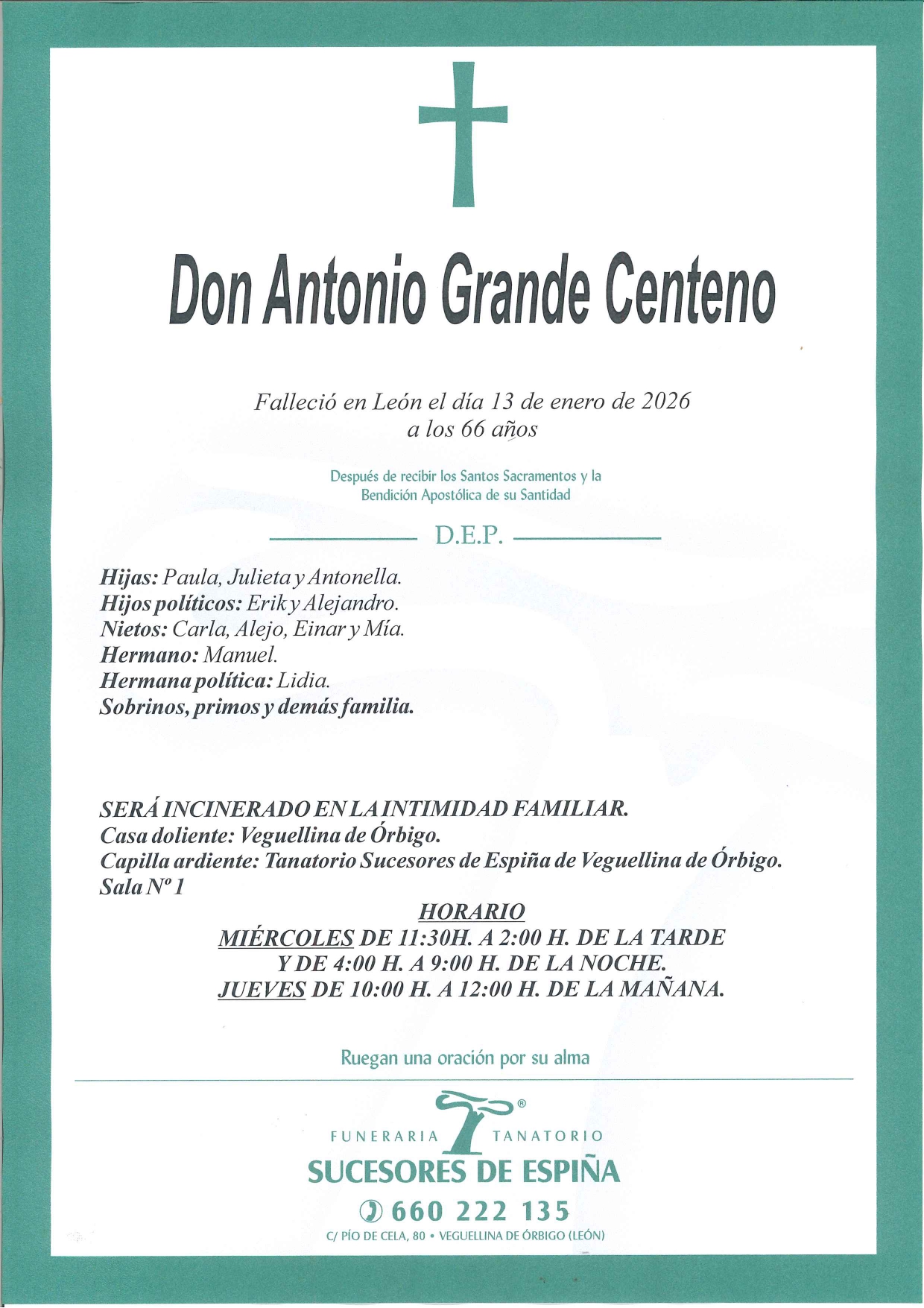 Lee más sobre el artículo ANTONIO GRANDE CENTENO