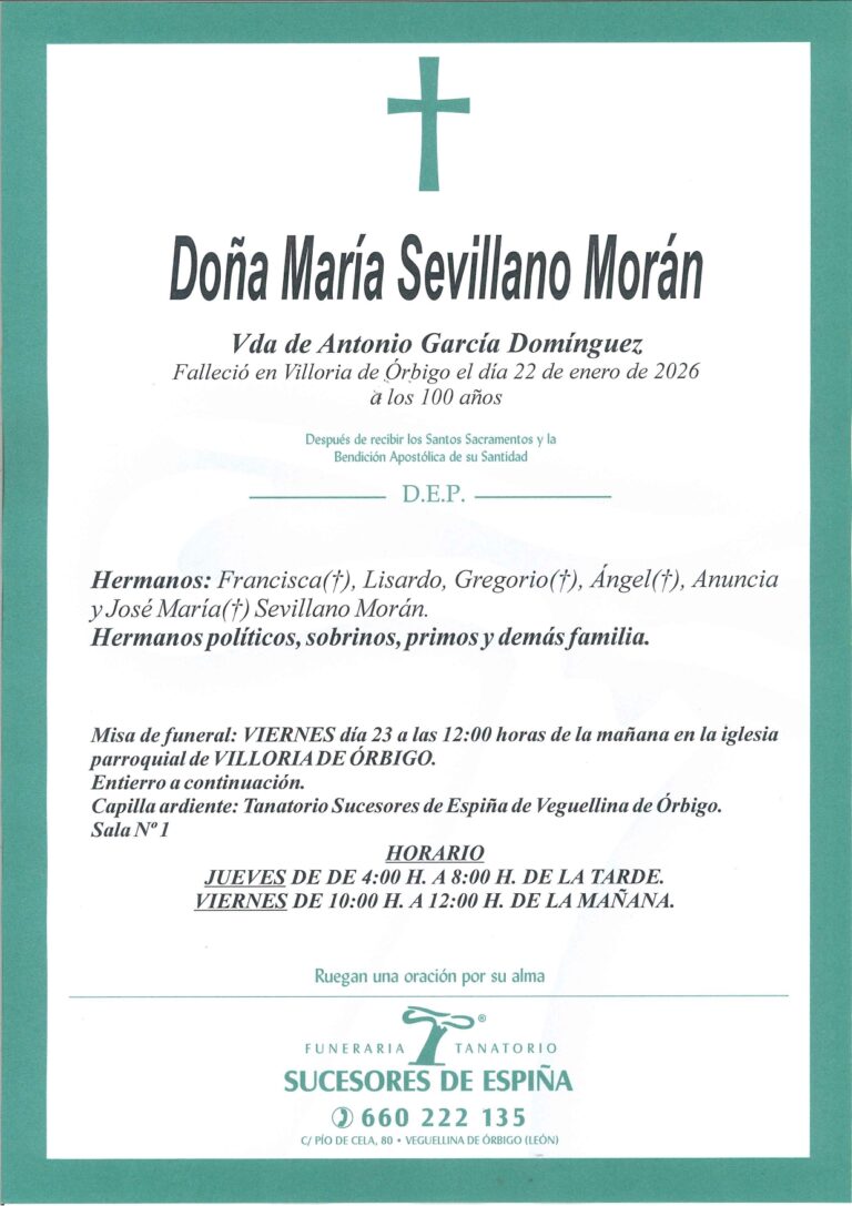 Lee más sobre el artículo MARIA SEVILLANO MORÁN