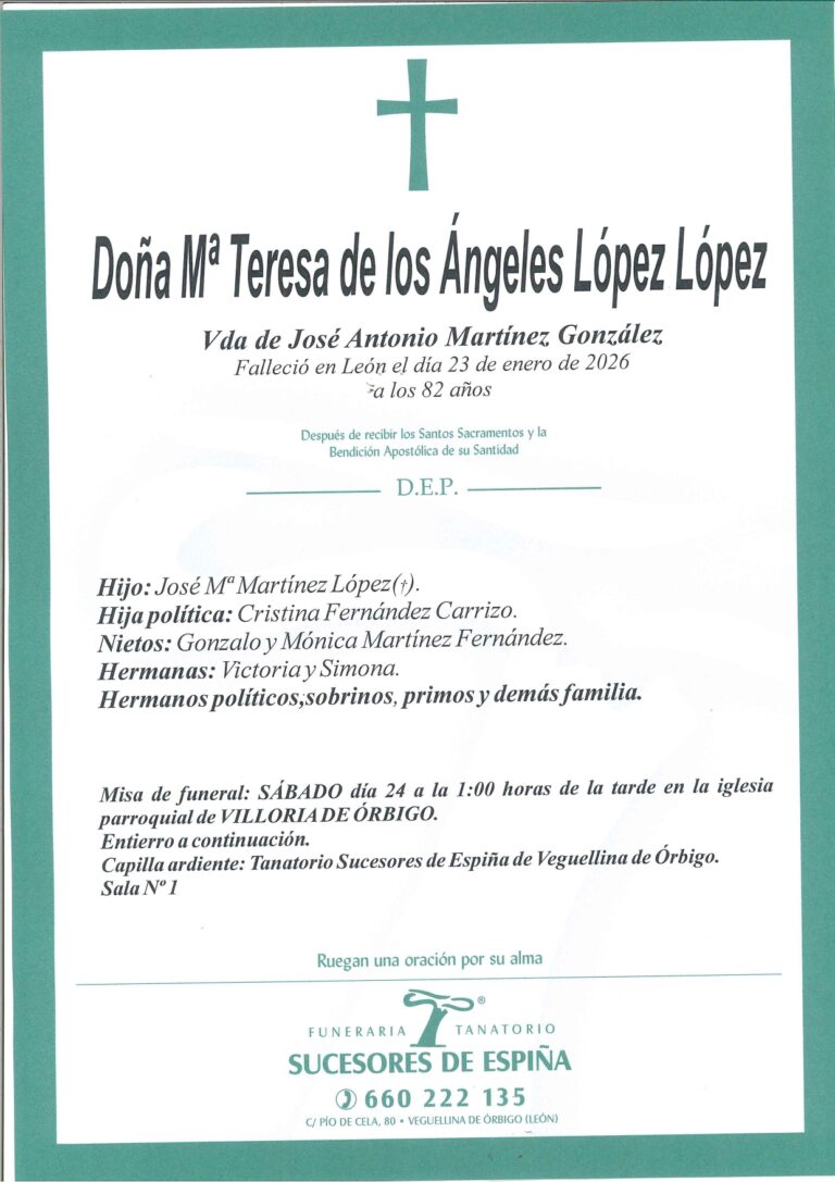 Lee más sobre el artículo MARÍA TERESA DE LOS ÁNGELES LÓPEZ