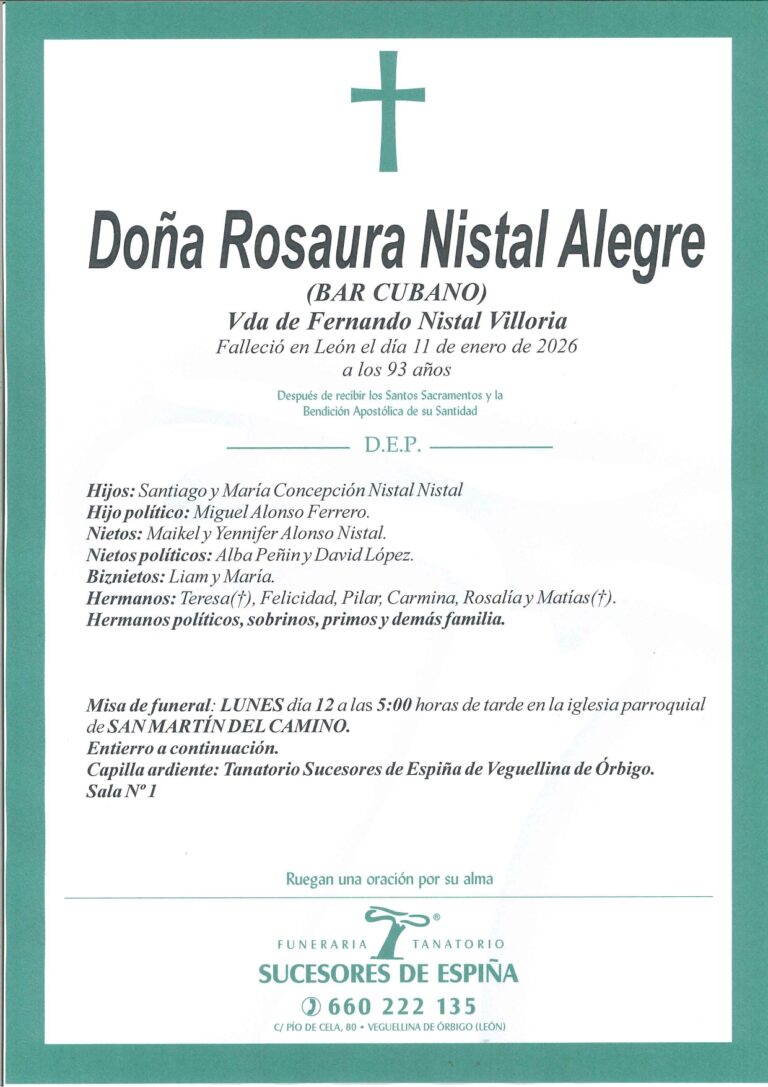 Lee más sobre el artículo Rosaura Nistal Alegre