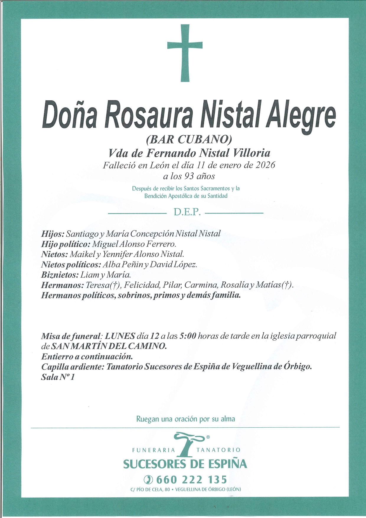 Lee más sobre el artículo Rosaura Nistal Alegre