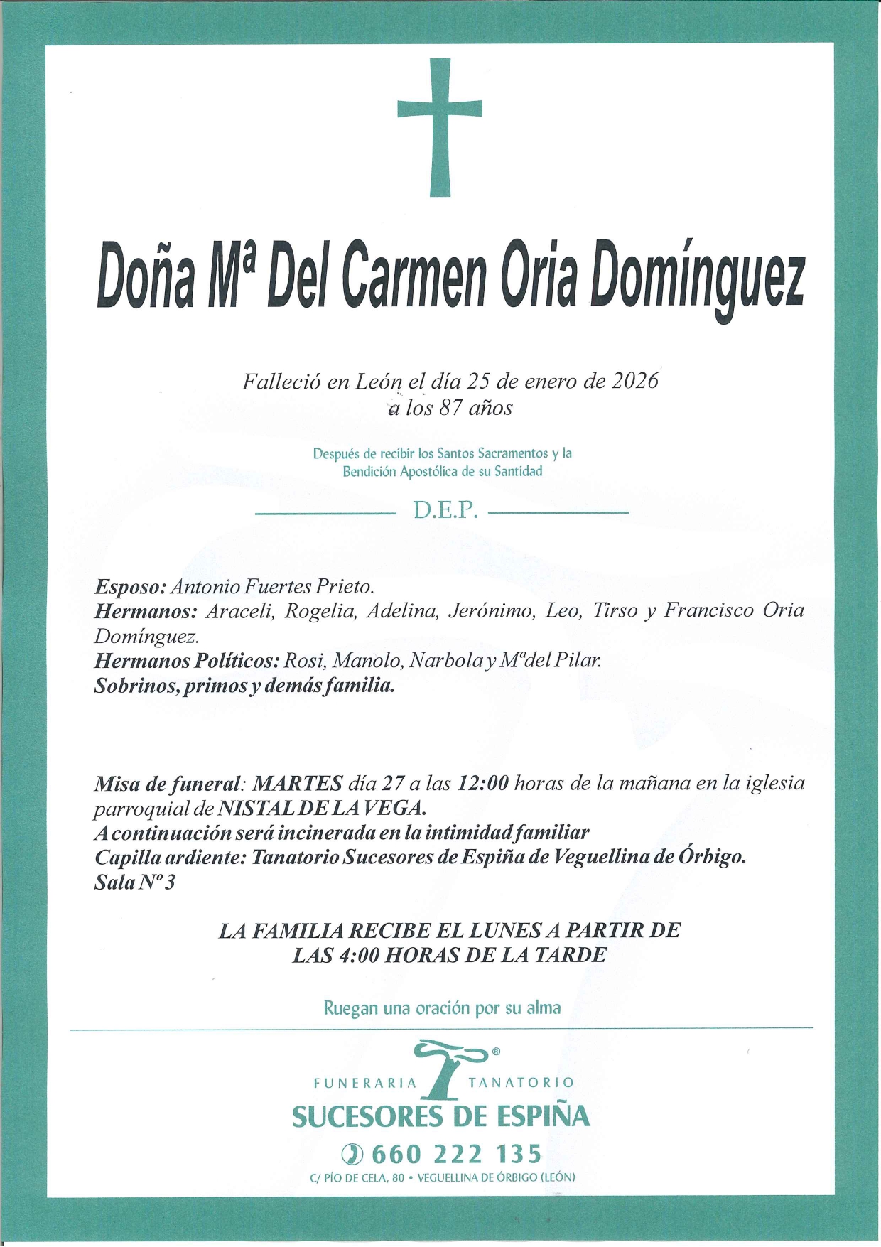 Lee más sobre el artículo Maria del Carmen Oria Dominguez