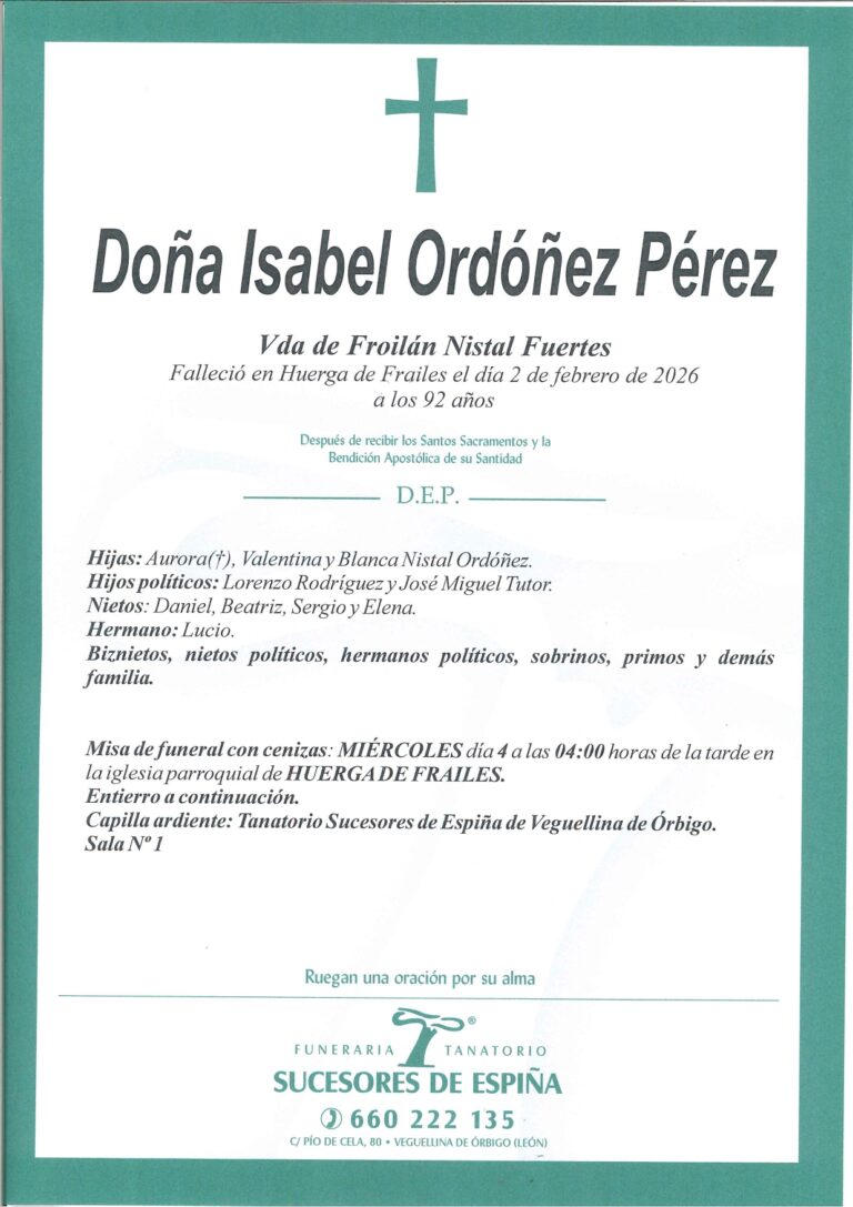 Lee más sobre el artículo ISABEL ORDÓÑEZ PÉREZ